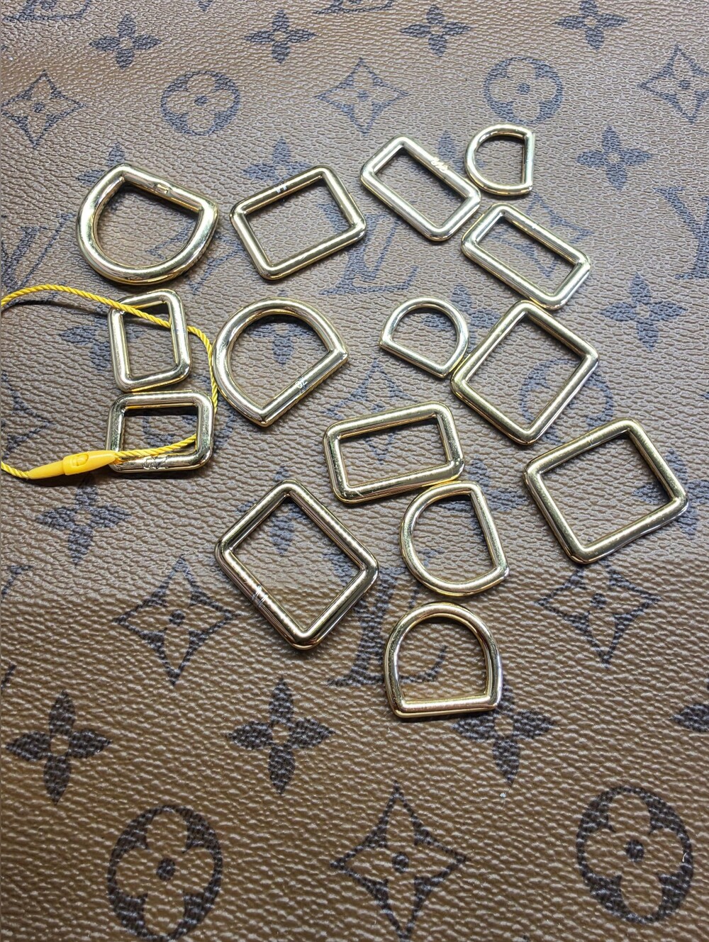 Louis Viutton Metal D-Rings and Rectangle Rings Set - Gold